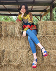 Contrast Chevron Alpaca Sweater by Lorena Laing