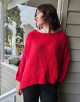 Little Alpaca Slouchy Crew Suri Alpaca Sweater
