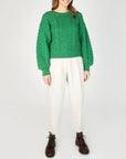IrelandsEye Honeysuckle Cropped Aran Sweater