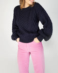 IrelandsEye Honeysuckle Cropped Aran Sweater
