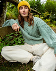 IrelandsEye Honeysuckle Cropped Aran Sweater
