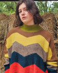 Contrast Chevron Alpaca Sweater by Lorena Laing