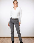 Brax Mary Fine Cord Trousers in Grey