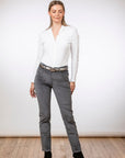 Brax Mary Fine Cord Trousers in Grey