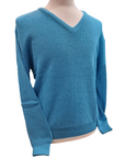 Dalcielo Alpaca Men's Lynx Stitch V Neck Sweater