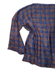 Lorena Laing Hand Woven Houndstooth Suri Sweater Rust/Navy