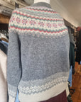 Harley of Scotland Thick Grey Fairisle Sweater