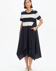 Tirelli Stripe Hanky Hem Combi Dress