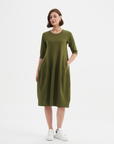 Tirelli Crew neck Diagonal Seam Dress