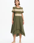 Tirelli Stripe Hanky Hem Combi Dress