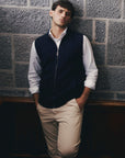Merinomink Henry Merino Possum Zip Vest Navy