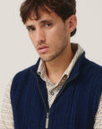 Merinomink Henry Merino Possum Zip Vest Navy