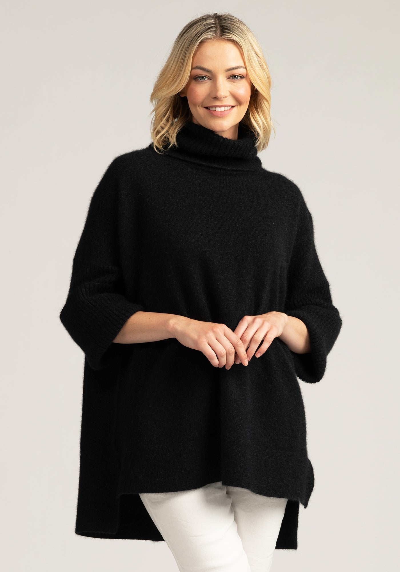 Merino Mink Audra  Merino Possum Cape Sweater