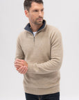 Merino Mink Contrast Half Zip Sweater