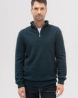 Merino Mink Contrast Half Zip Sweater