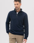 Merino Mink Contrast Half Zip Sweater