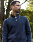 Merino Mink Contrast Half Zip Sweater