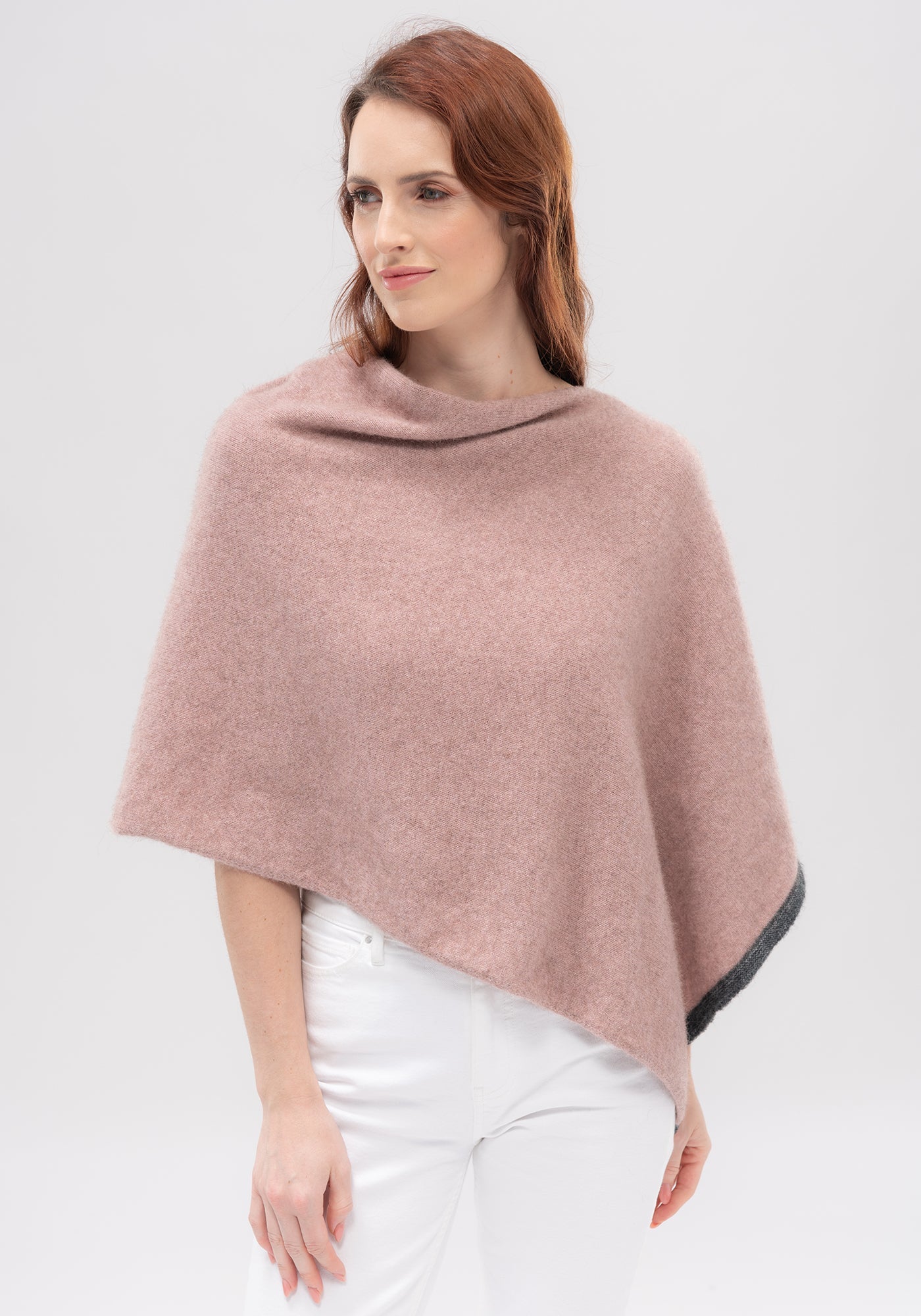 Merino Mink Two Tone Poncho