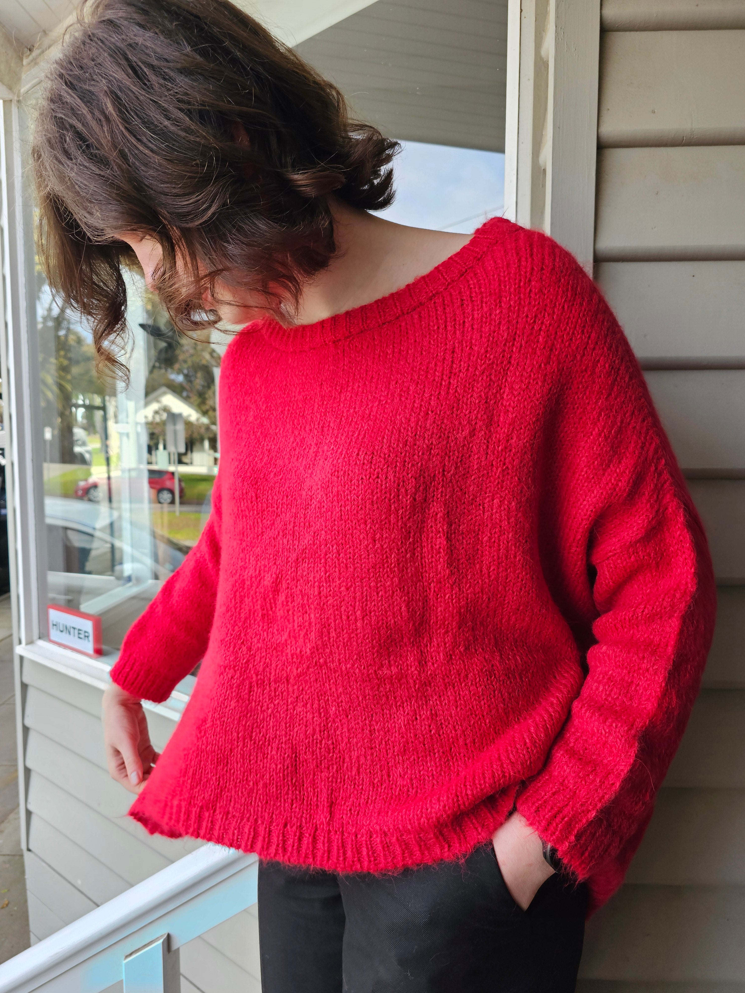 Little Alpaca Slouchy Crew Suri Alpaca Sweater