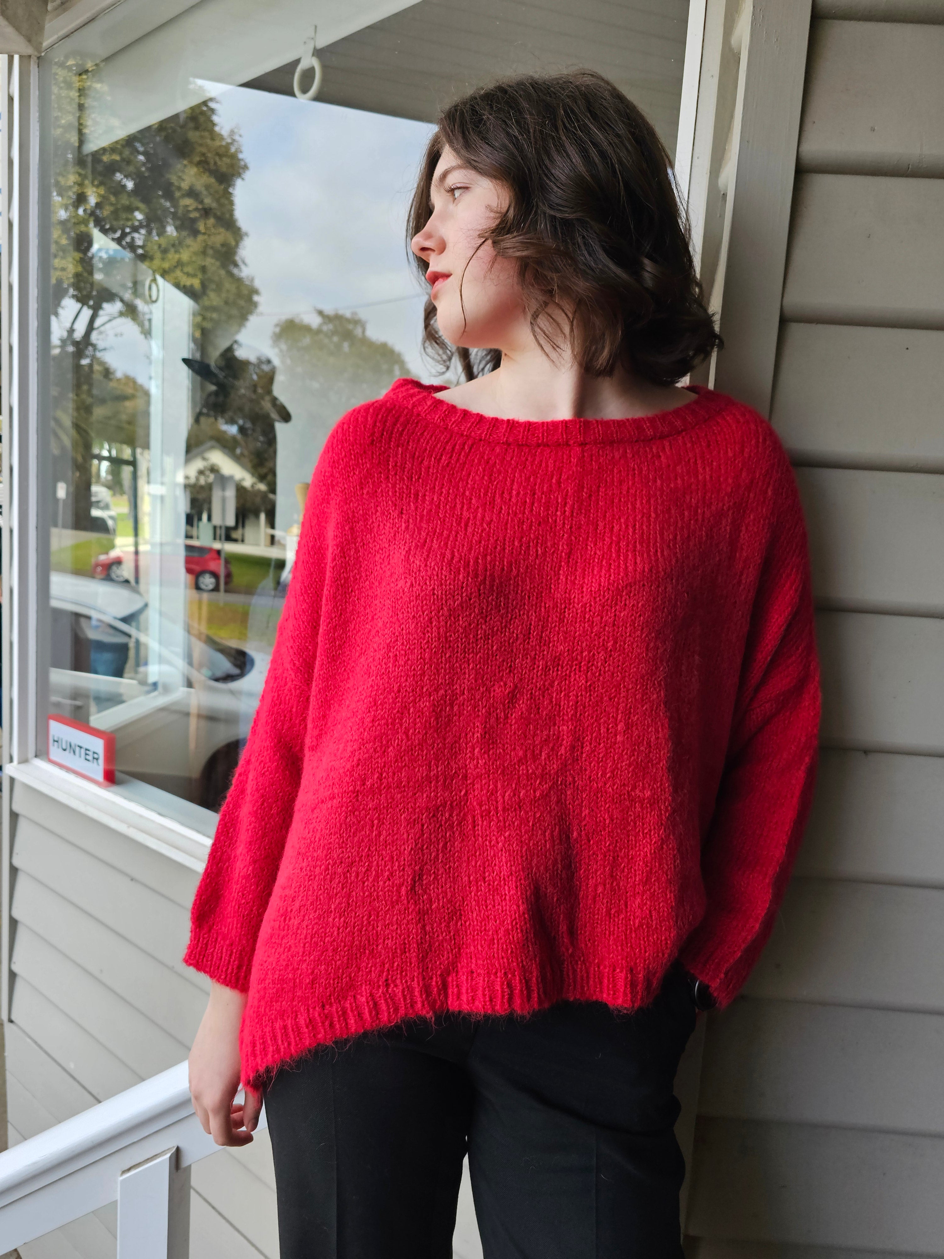 Little Alpaca Slouchy Crew Suri Alpaca Sweater