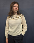 Harley Of Scotland Fair Isle Snow White Sweater