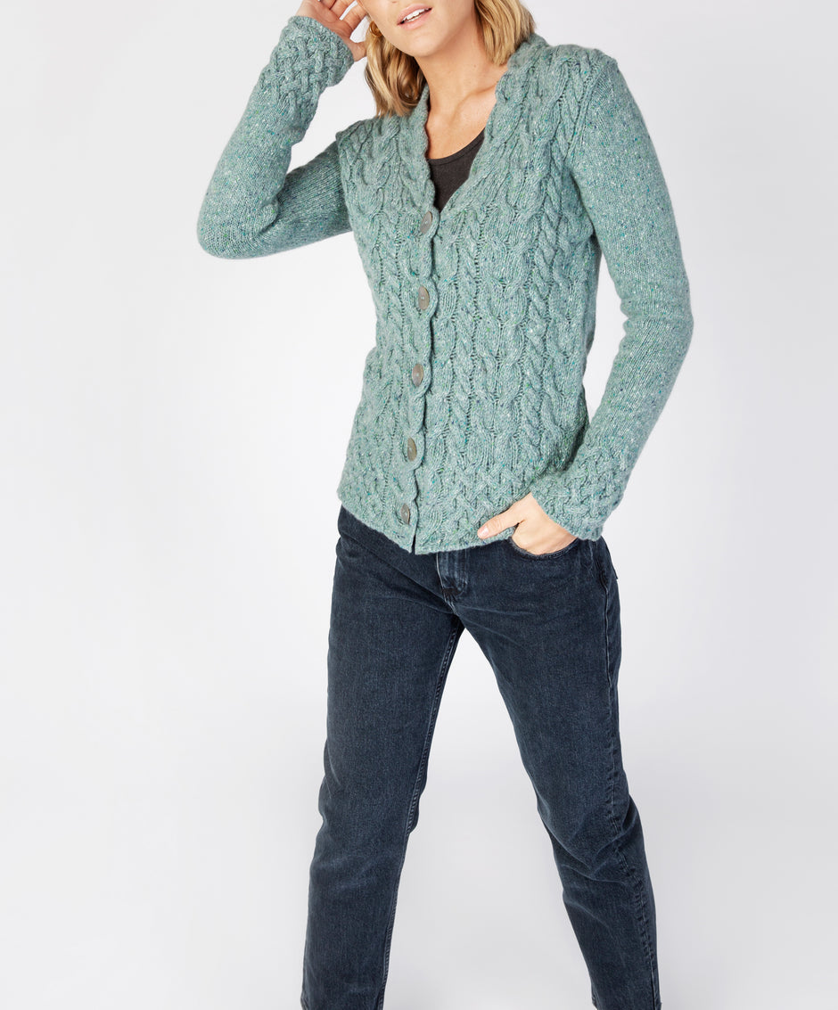Irelands Eye Horshoe Cable Cardigan - Main Image