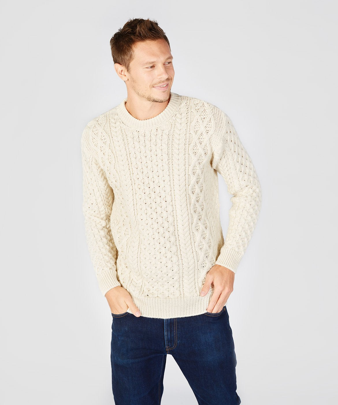 Irelands Eye Classic Aran Crew Sweater