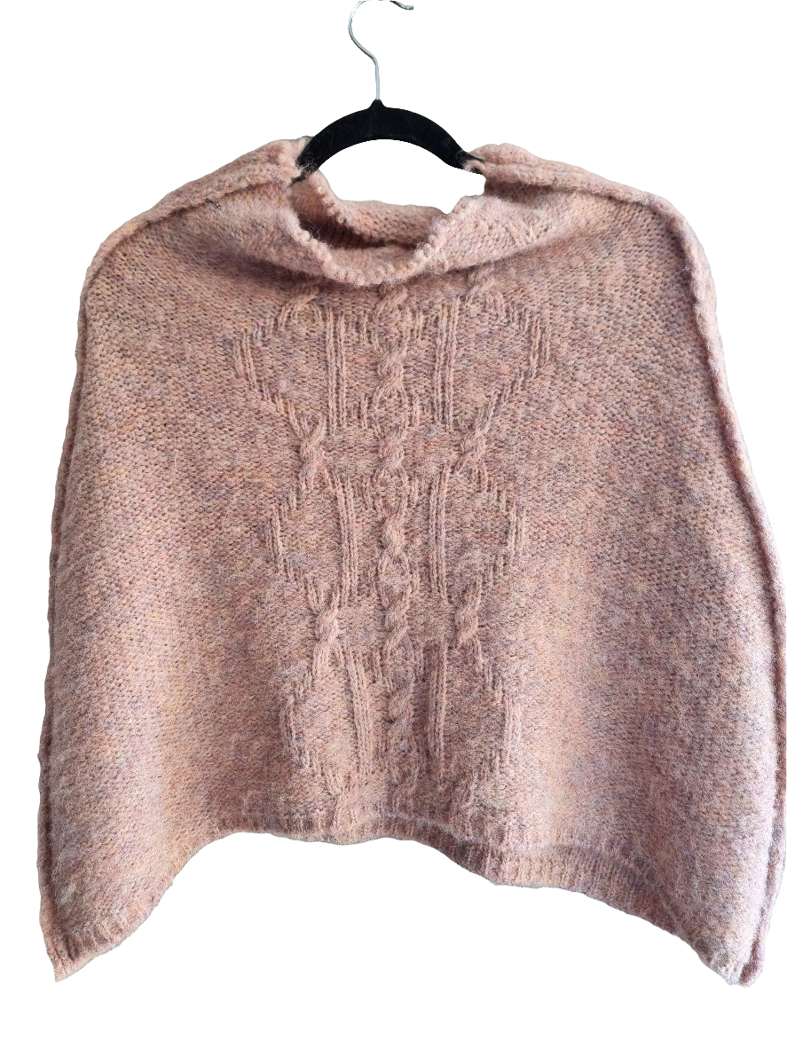 Alpaca Poncho Peachy/Marl