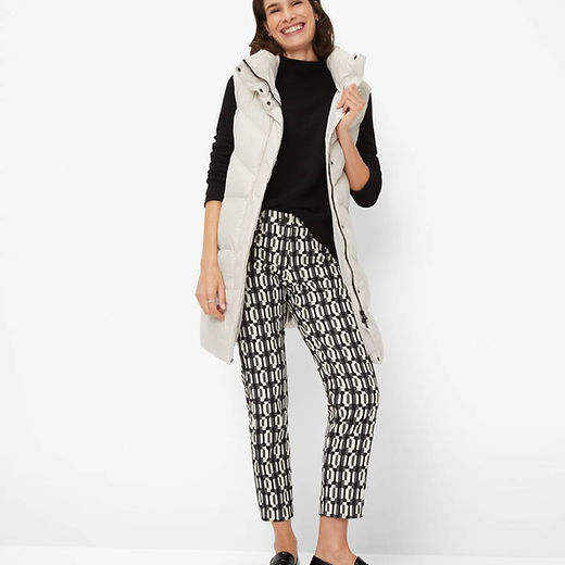 Brax Ladies Geometric Black print Maron Pants