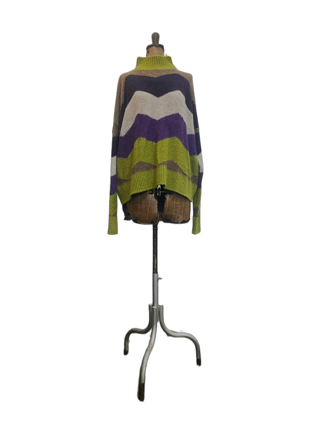 Contrast Chevron Alpaca Sweater by Lorena Laing