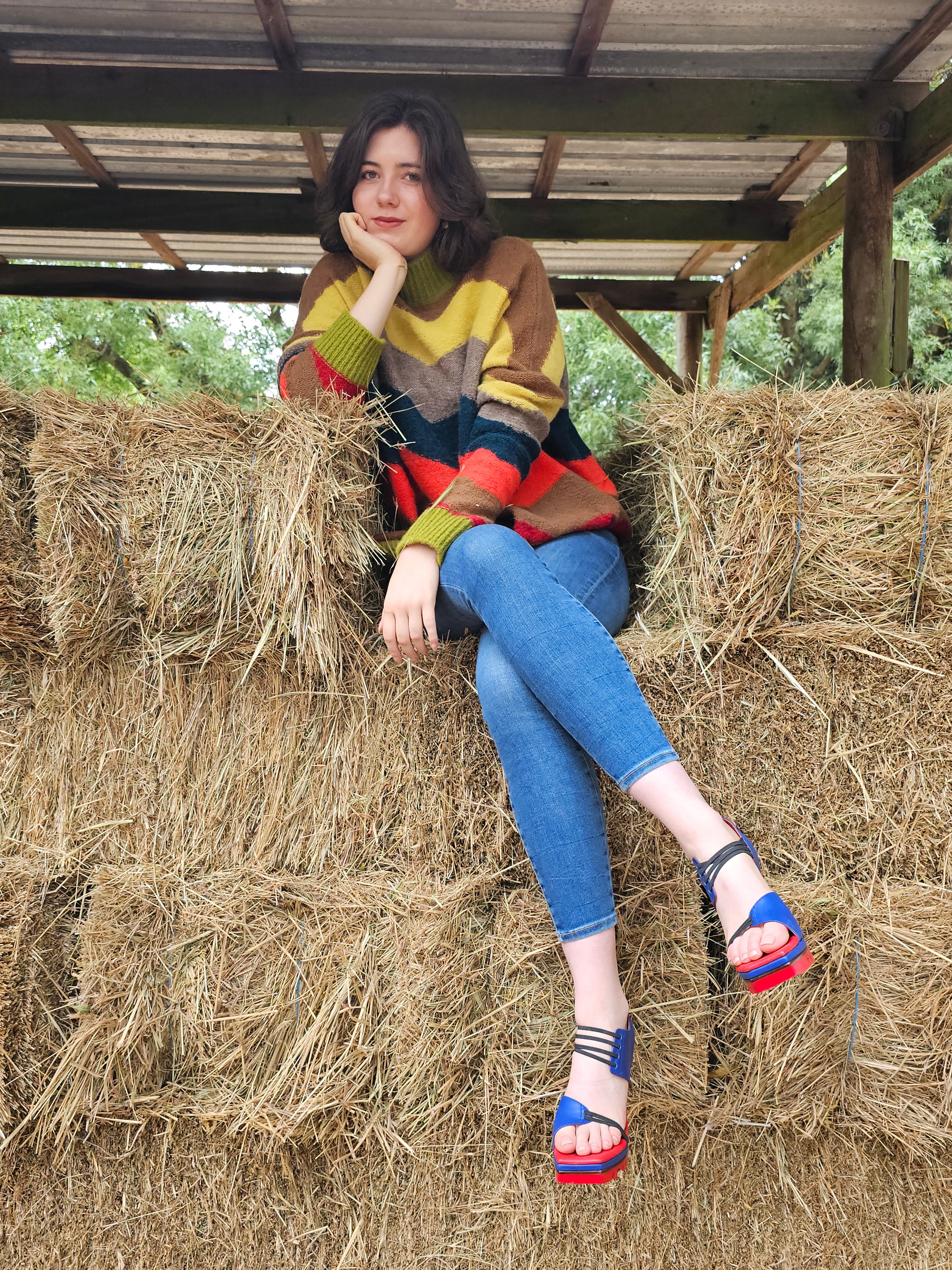 Contrast Chevron Alpaca Sweater by Lorena Laing