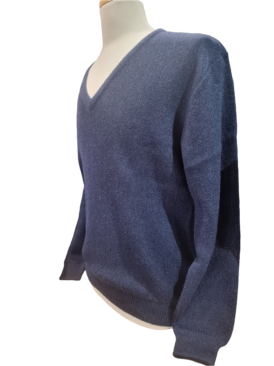 Dalcielo Alpaca Men's Lynx Stitch V Neck Sweater
