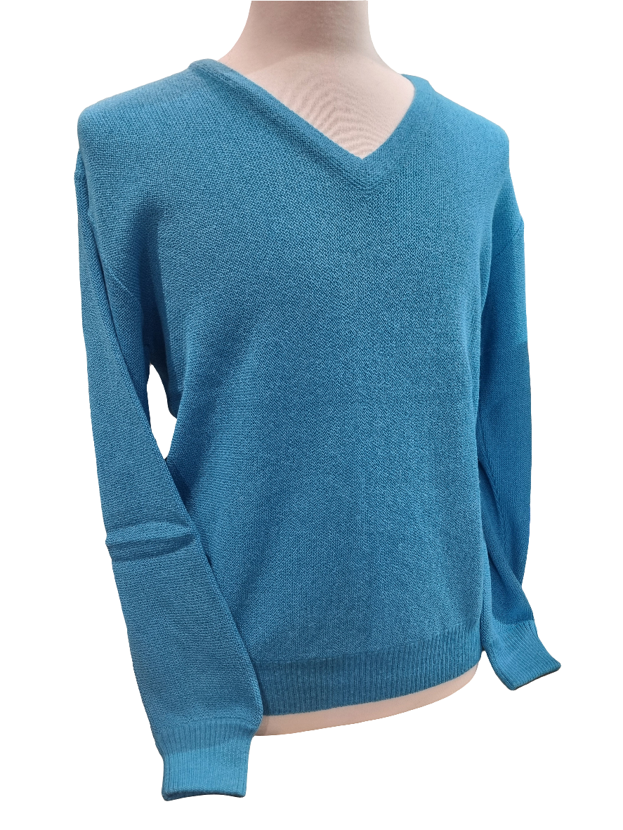 Dalcielo Alpaca Men's Lynx Stitch V Neck Sweater