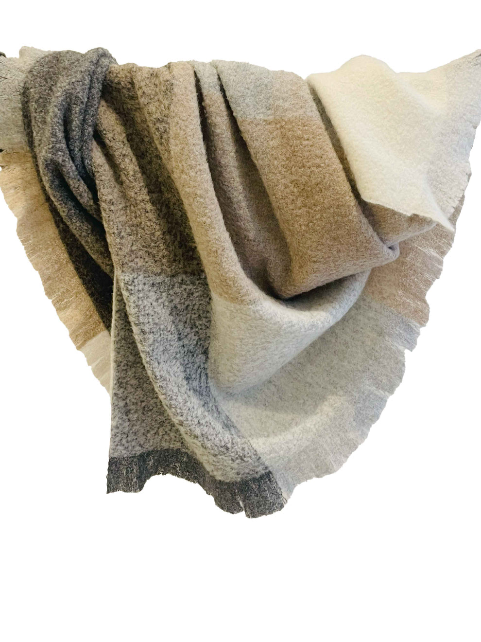 Dalcielo Block Brushed Alpaca Throw