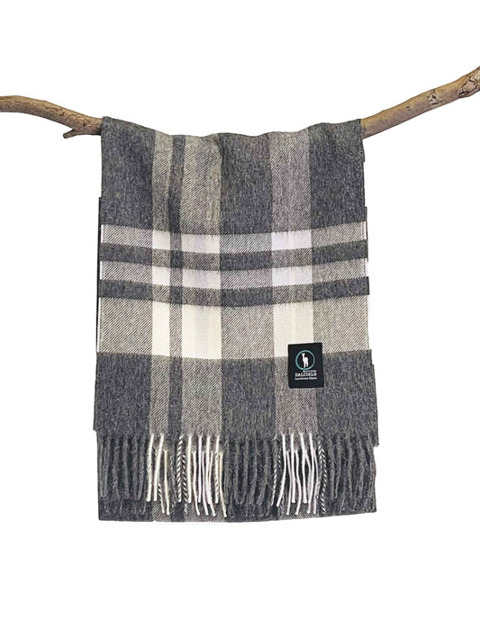 Dalcielo Striped/Check Alpaca Scarf