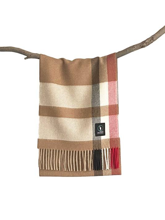 Dalcielo Striped/Check Alpaca Scarf