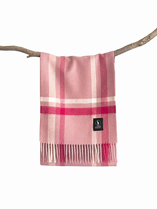 Dalcielo Striped/Check Alpaca Scarf