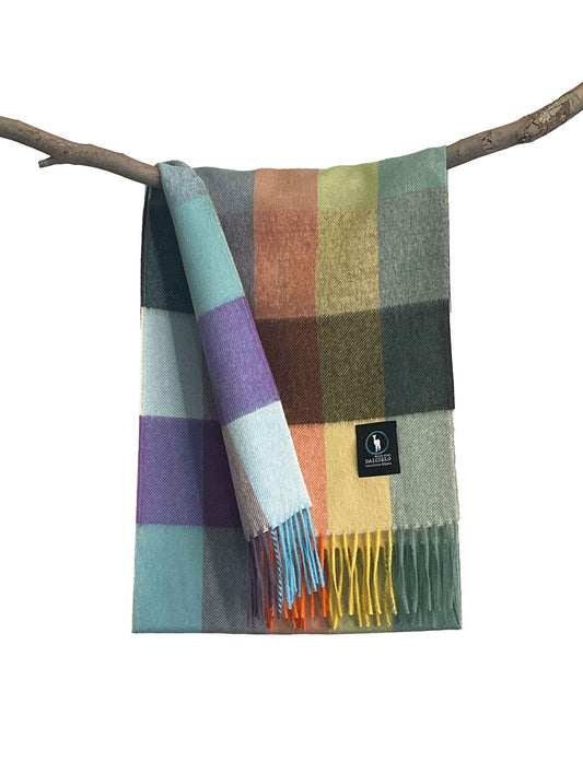Dalcielo Striped/Check Alpaca Scarf
