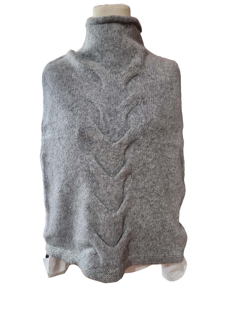 Little Alpaca Cable Poncho