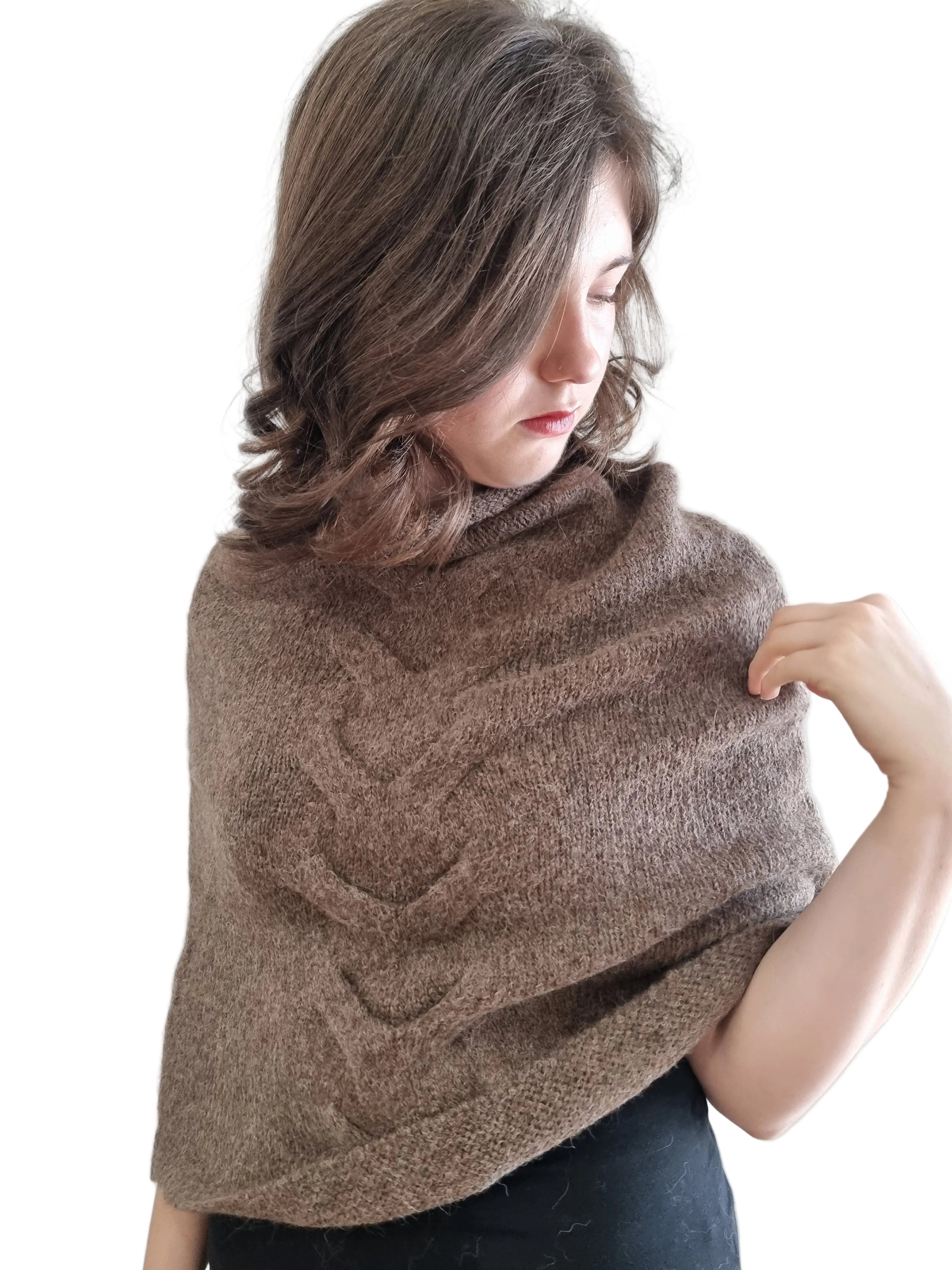 Little Alpaca Cable Poncho