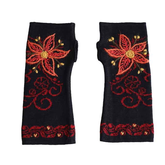 Little Alpaca Embroidered Mitts