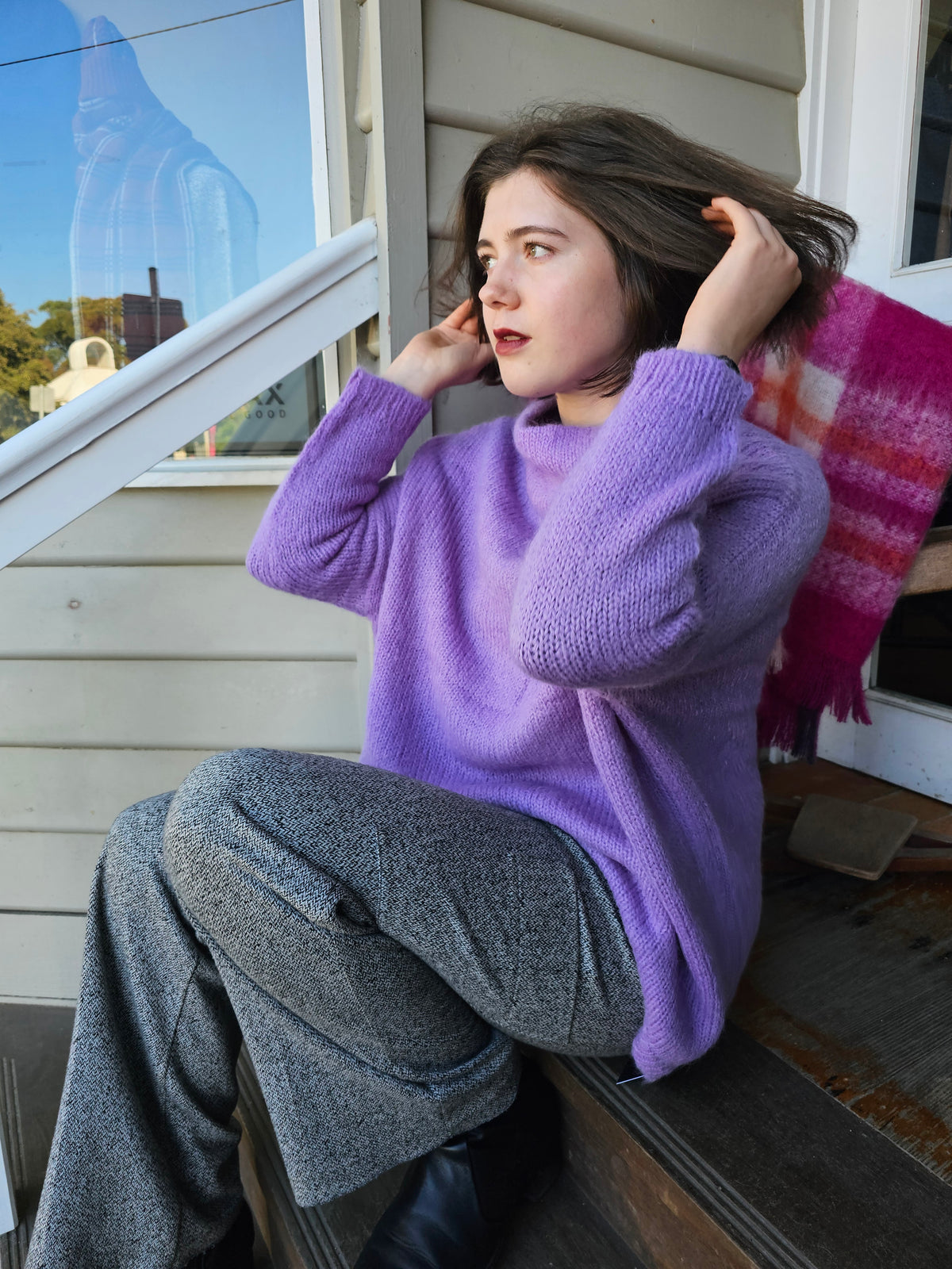 Little Alpaca Suri Oversized Mock Neck Sweater