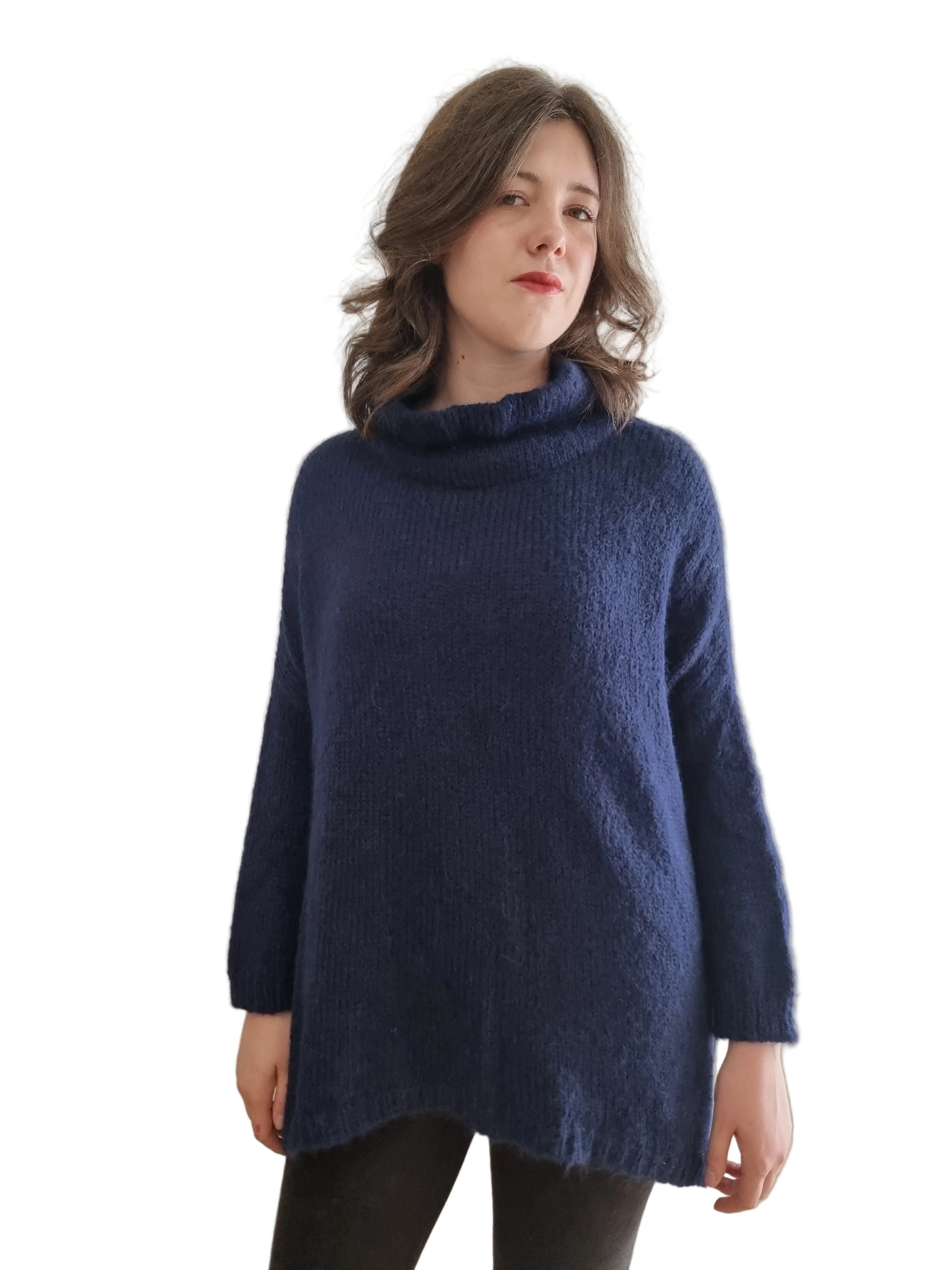 Little Alpaca Suri Oversized Mock Neck Sweater