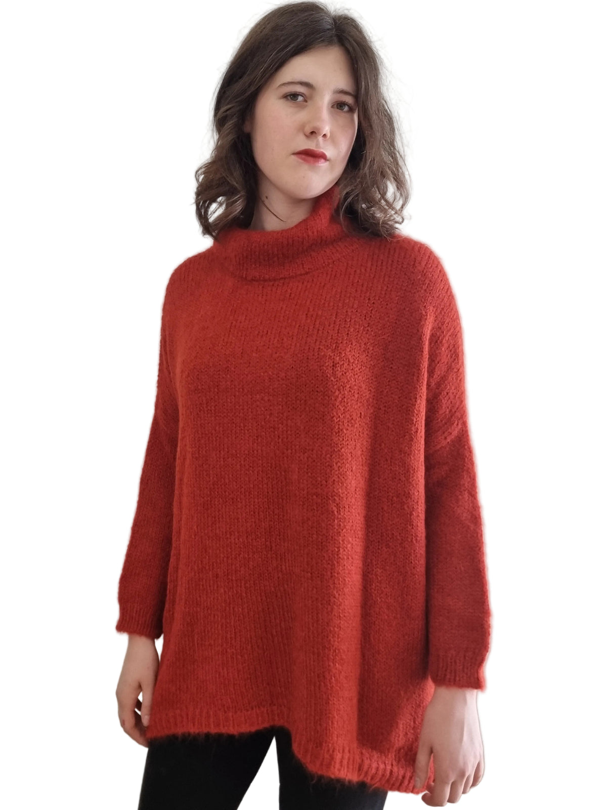 Little Alpaca Suri Oversized Mock Neck Sweater