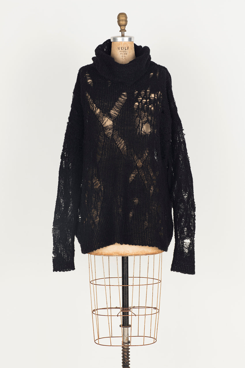 Lorena Laing Distressed Spider Lace Sweater