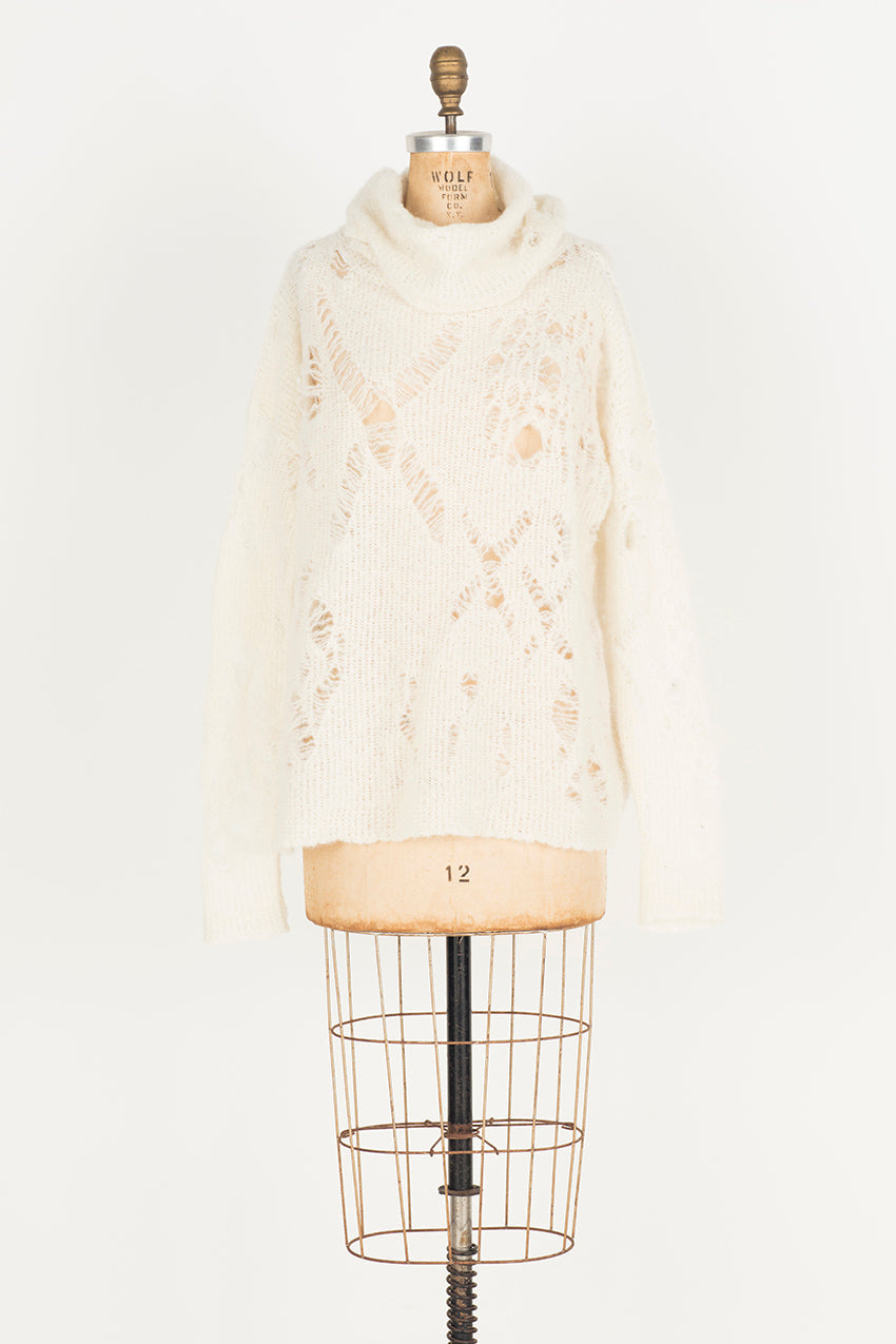 Lorena Laing Distressed Spider Lace Sweater