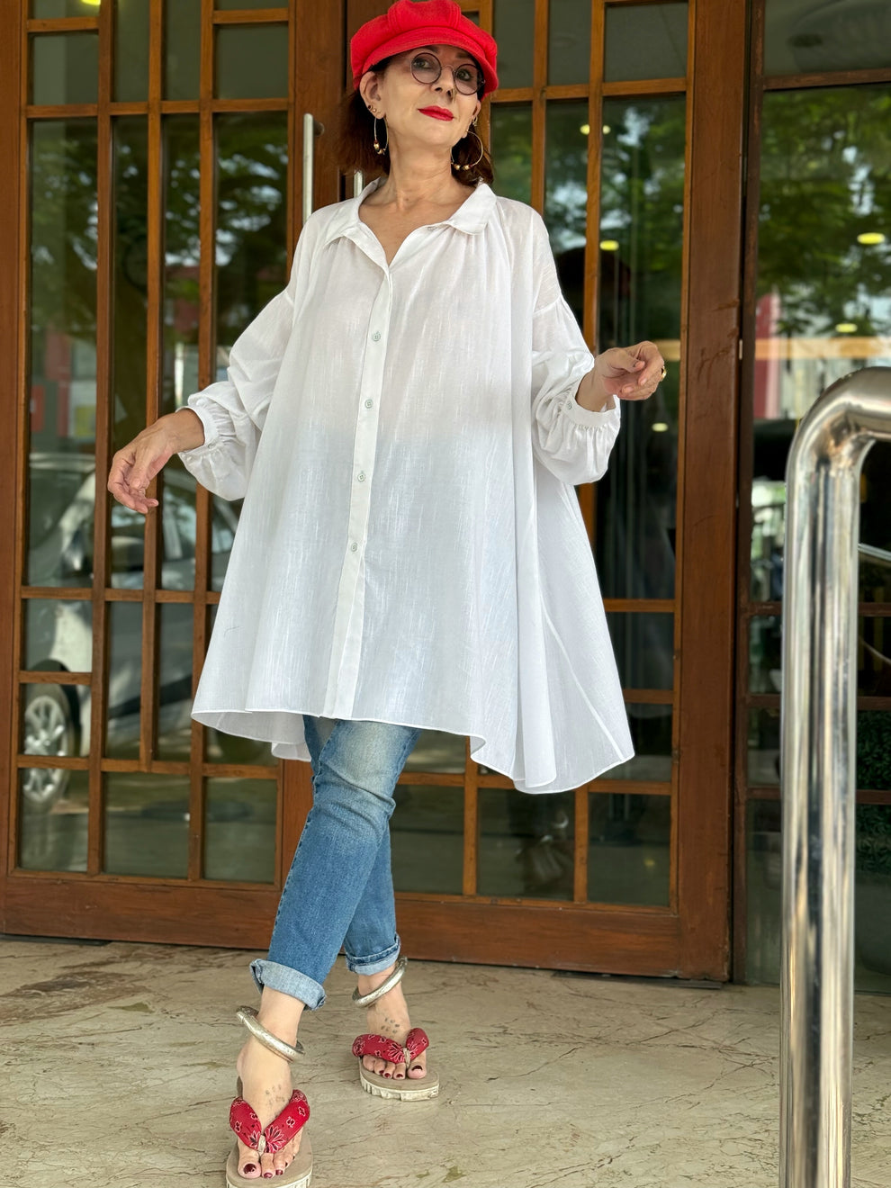 Madame Hall Voluminous Cotton Shirt One-Sized