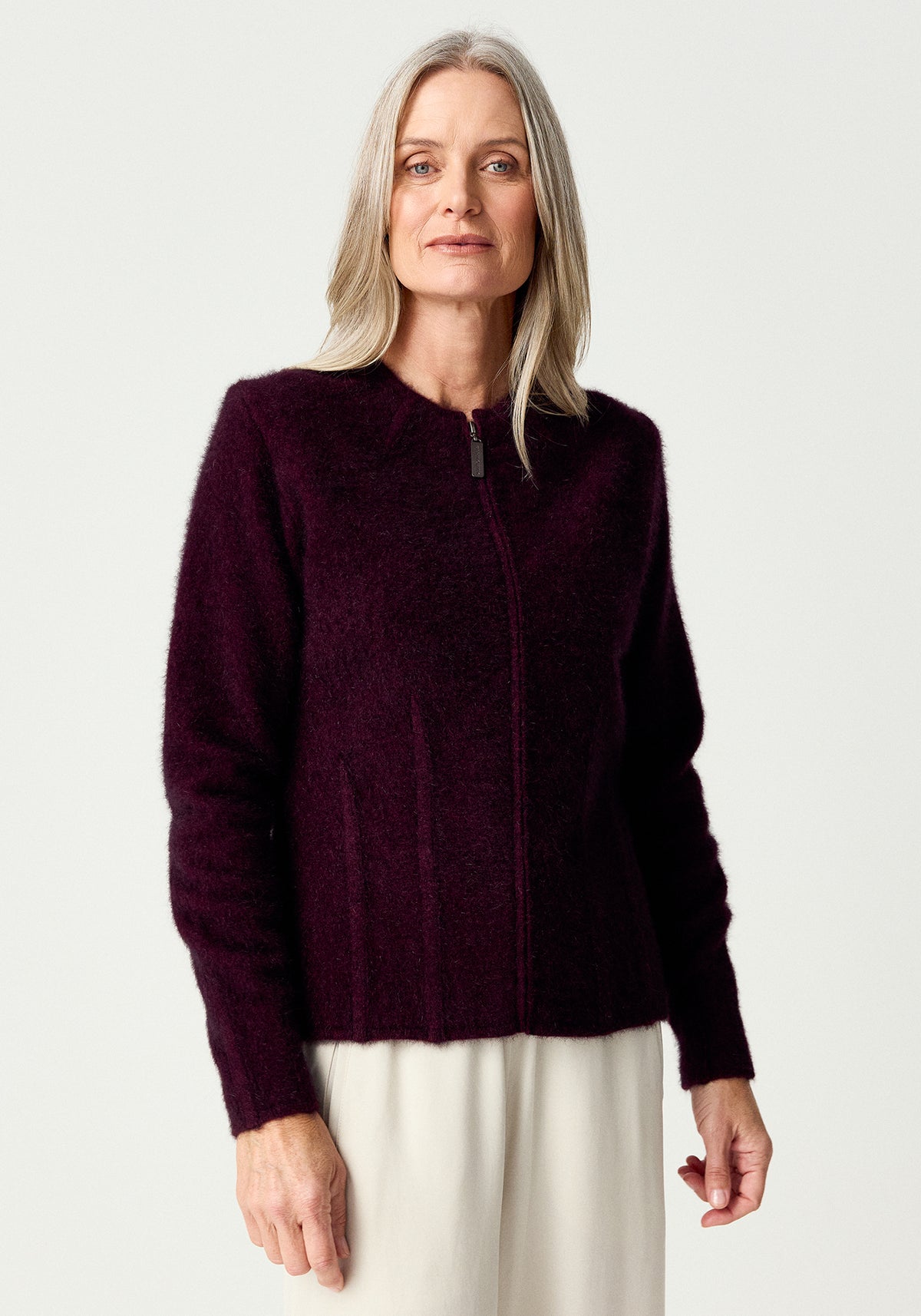 Merinomink Heritage Imperial Felted Possum Merino Jacket Beetroot