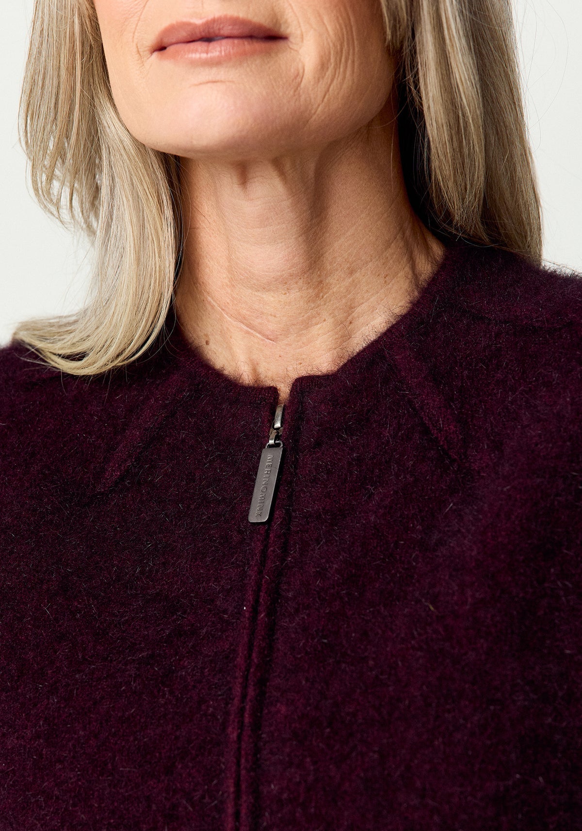 Merinomink Heritage Imperial Felted Possum Merino Jacket Beetroot