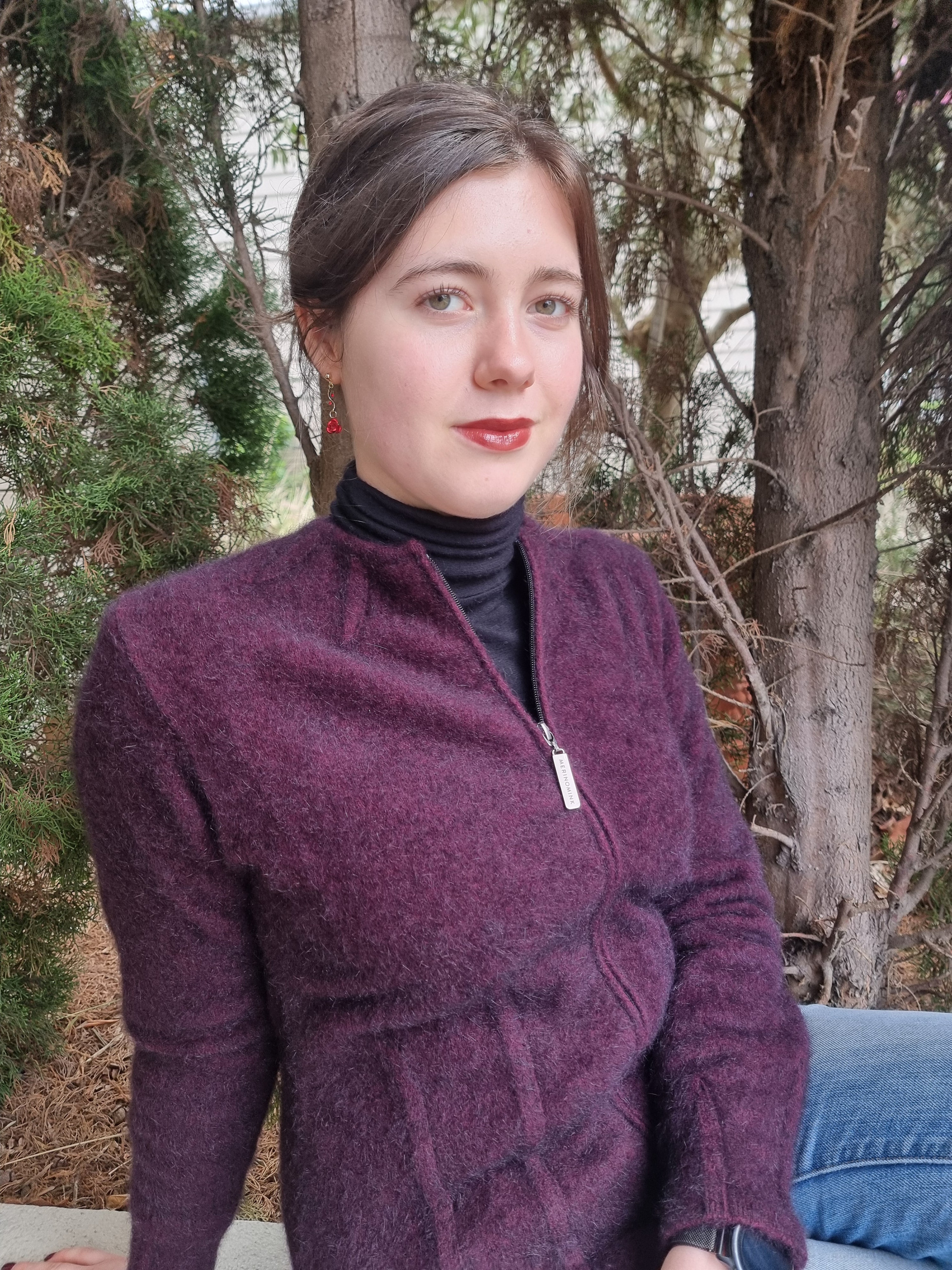 Merinomink Heritage Imperial Felted Possum Merino Jacket Beetroot